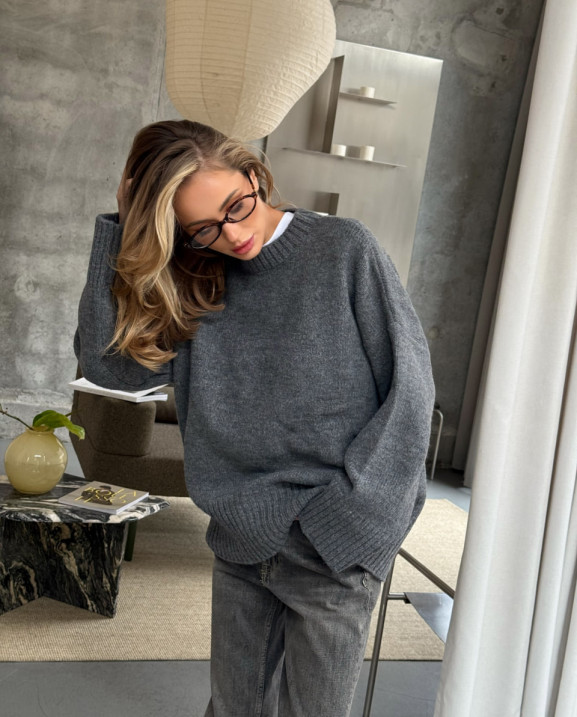 109 Светр в’язаний з акцентним коміром